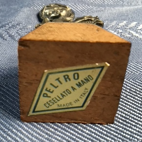 Vintage Peltro Cesellato a Mano Italy 3" Pewter Altar Boy Religious Figure Holy - Picture 2 of 4